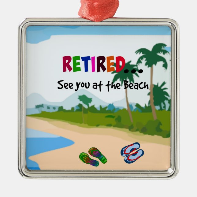 Retired...See you at the Beach Metal Tree Decoration (Front)