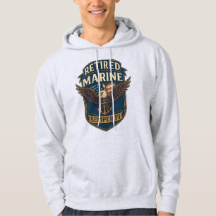 Retired Semper Fi Marine over eagle & flag hoodie