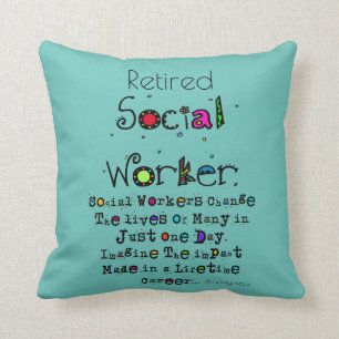 Retired Social Worker Quote Cushion
