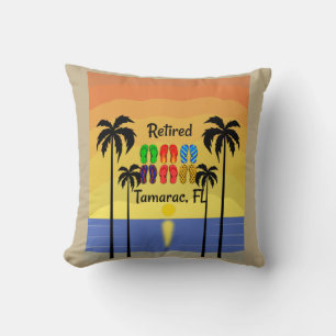 Retired...Tamarac, FL, colourful design, Cushion
