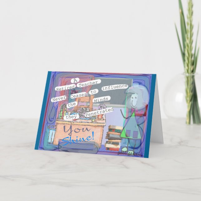 Retired Teacher Art Gifts Card (Front)