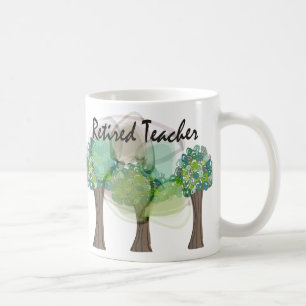 Retired Teacher Artsy Trees Design Gifts Coffee Mug