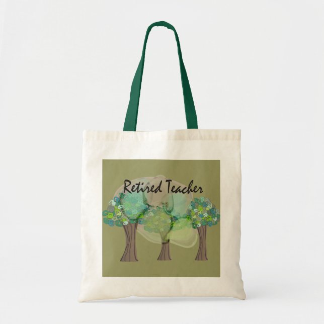 Retired Teacher Artsy Trees Design Gifts Tote Bag (Front)
