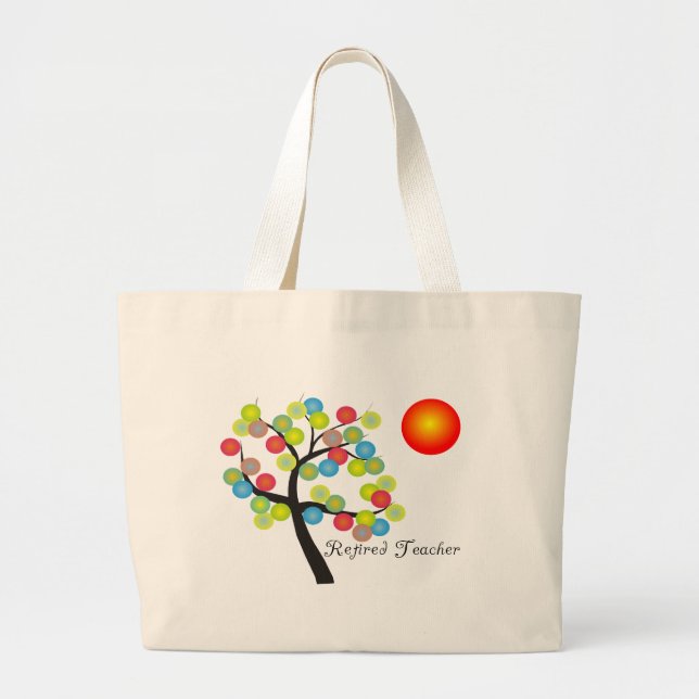 Retired Teacher Artsy Trees Tote Bag (Front)