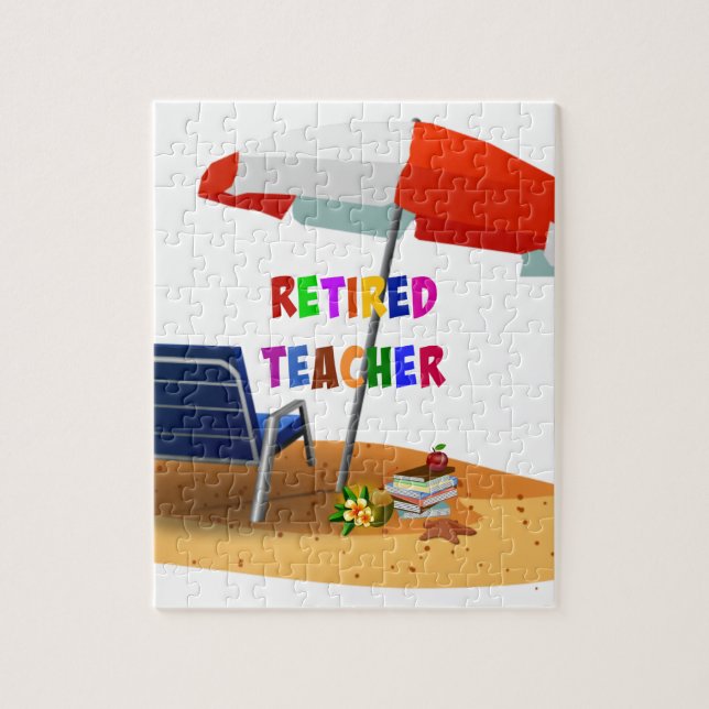 Retired Teacher, Beach Scene Jigsaw Puzzle (Vertical)