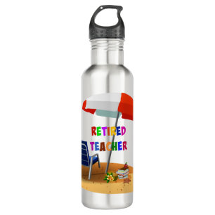 Retired Teacher, Beach Scene (revised) 710 Ml Water Bottle