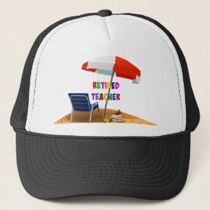 Retired Teacher, Beach Scene (revised) Trucker Hat
