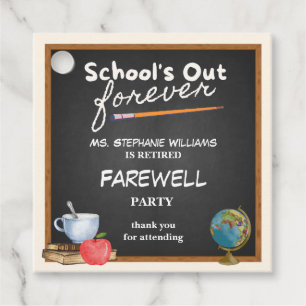Retired Teacher Chalkboard Farewell Party Favour Tags