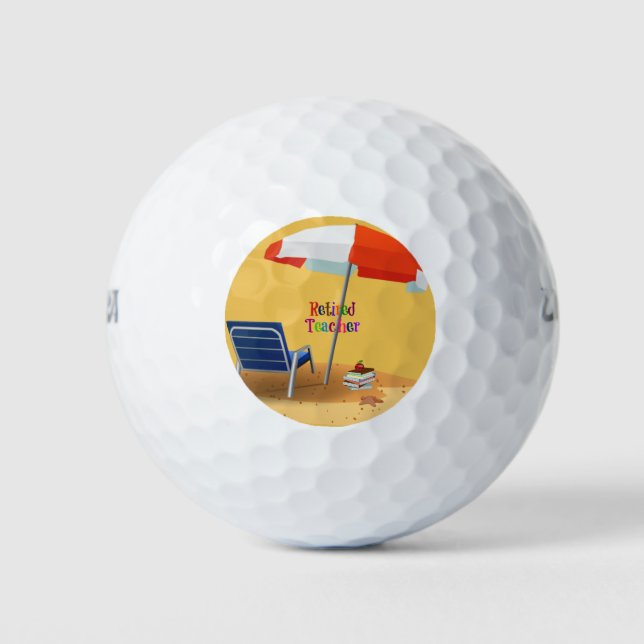Retired Teacher custom design Golf Balls (Front)