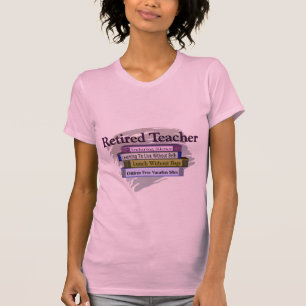 Retired Teacher "Funny Stack of Books" Design T-Shirt