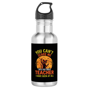 Retired Teacher Halloween Pumpkin Cat Design_1 532 Ml Water Bottle
