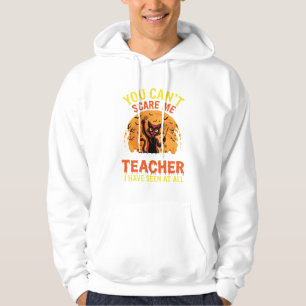 Retired Teacher Halloween Pumpkin Cat Design_1 Hoodie