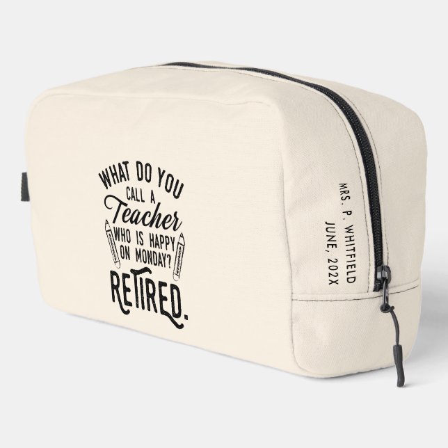 Retired Teacher Head of School Retirement Custom Dopp Kit (Right Corner)
