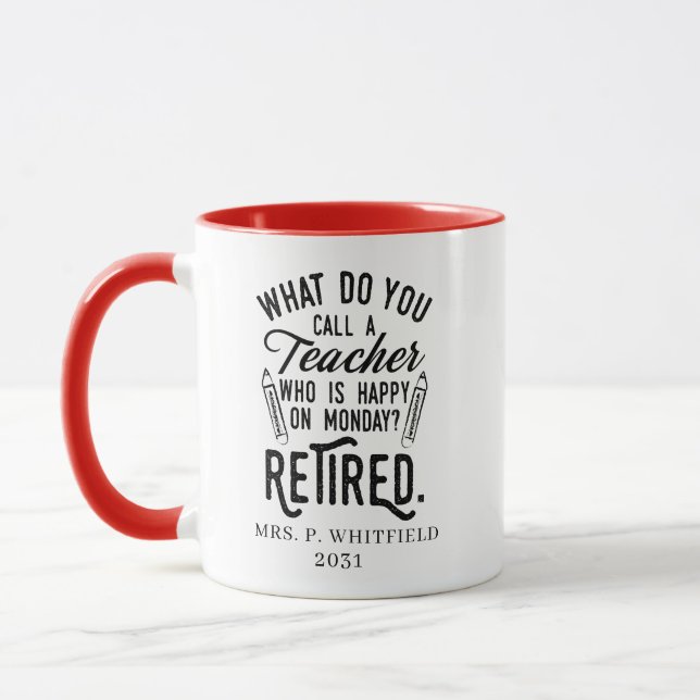 Retired Teacher Head of School Retirement Custom Mug (Left)
