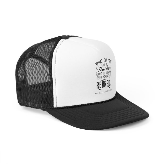 Retired Teacher Head of School Retirement Trucker Hat (Retired Teacher Personalized Parting Gift Trucker Hat)