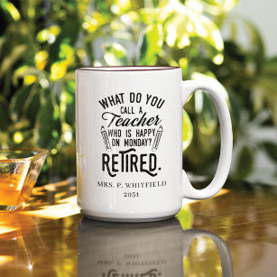 Retired Teacher Head of School Retirement Two-Tone Two-Tone Coffee Mug