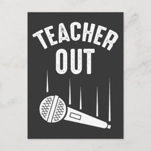 Retired Teacher Out Mic Drop Retirement Postcard