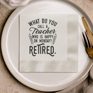 Retired Teacher Principal Retirement Party Paper Napkin