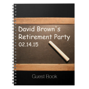 Retired Teacher Retirement Party GuestBook Spiral Notebook