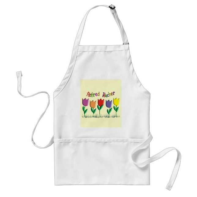 Retired Teacher Tulips Design Gifts Standard Apron (Front)