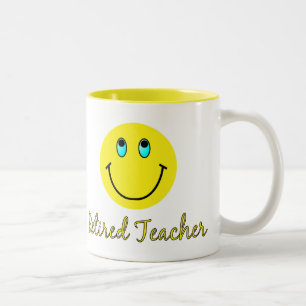 Retired Teacher YELLOW Two-Tone Coffee Mug