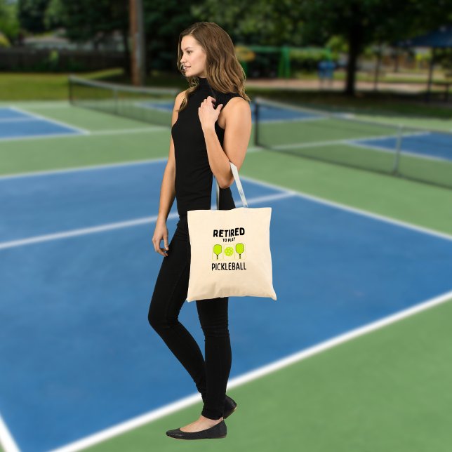 Retired to Play Pickleball Paddles and Ball  Tote Bag (Creator Uploaded)