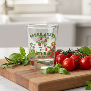 Retired Tomato Plant Personalised Shot Glass