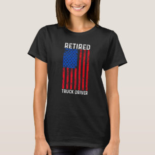 Retired Truck Driver US Flag Trucker Retirement  3 T-Shirt