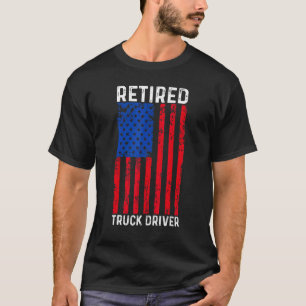 Retired Truck Driver US Flag Trucker Retirement 4 T-Shirt