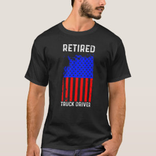 Retired Truck Driver US Flag Trucker Retirement 4 T-Shirt