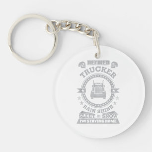 Retired Trucker shirts Funny Truck driver clothing Key Ring