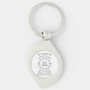 Retired Trucker shirts Funny Truck driver clothing Key Ring
