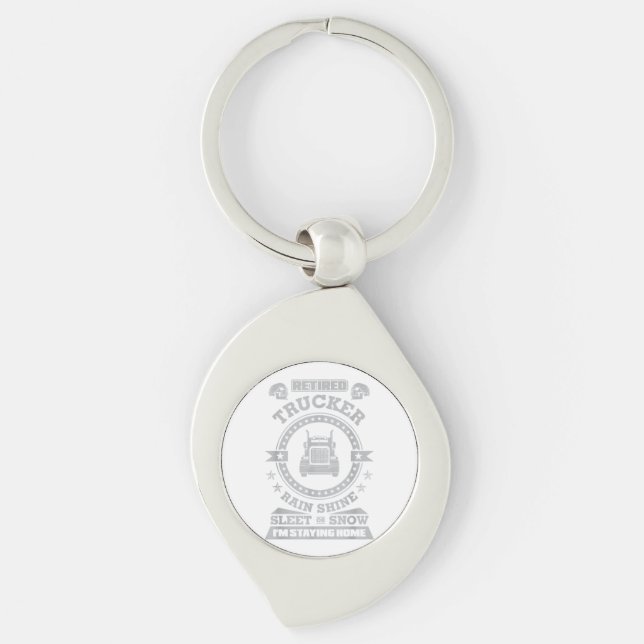 Retired Trucker shirts Funny Truck driver clothing Key Ring (Front)