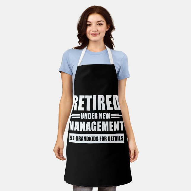 Retired Under New Management See Grandkids Apron (Worn)