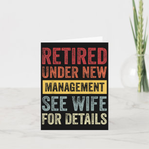 Retired Under New Management See Wife For Details  Card