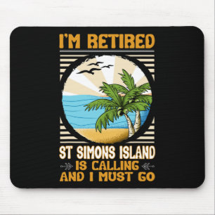 Retired Us Coast Funny Sea Lover St Simons Island Mouse Pad