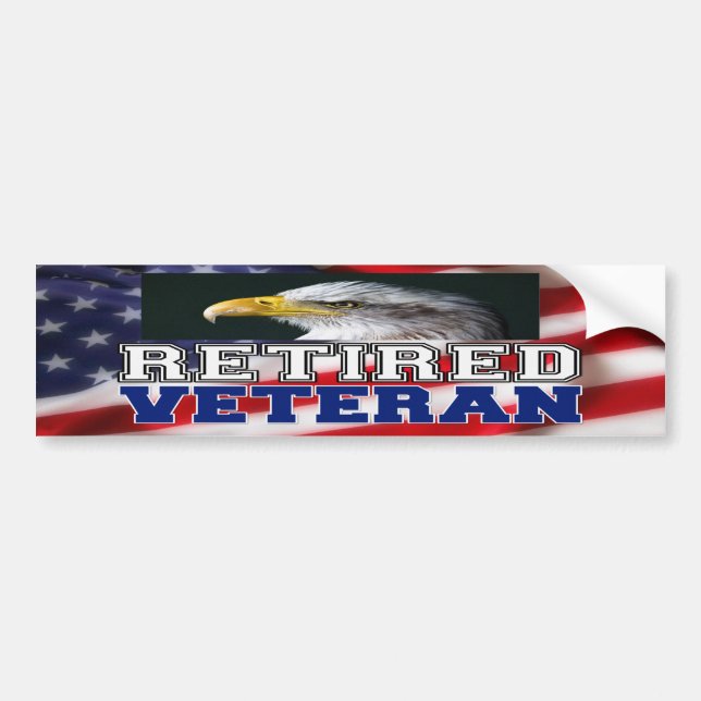 Retired Veteran Bumper Sticker (Front)