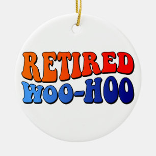 Retired Woo Hoo Vintage Groovy Text Ceramic Tree Decoration