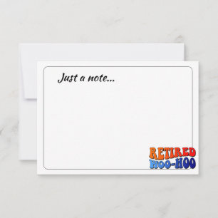 Retired Woo Hoo Vintage Groovy Text Just a Note Card