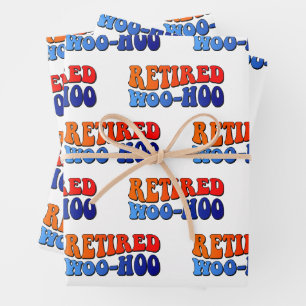 Retired Woo Hoo Vintage Groovy Text Wrapping Paper Sheet