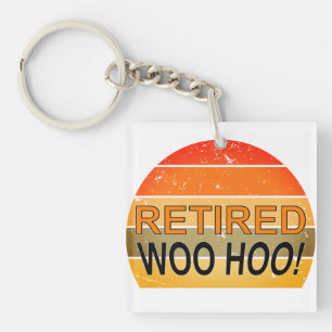Retired Woo Hoo With Vintage Sunset  Key Ring