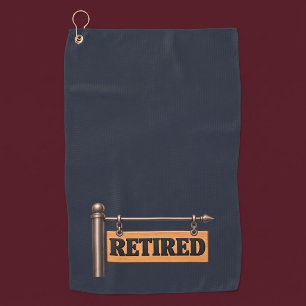 Retired Wooden Hanging Sign Golf Towel