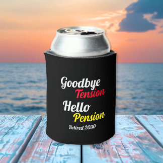 Retired Year Goodbye Tension Hello Pension Gen X  Can Cooler