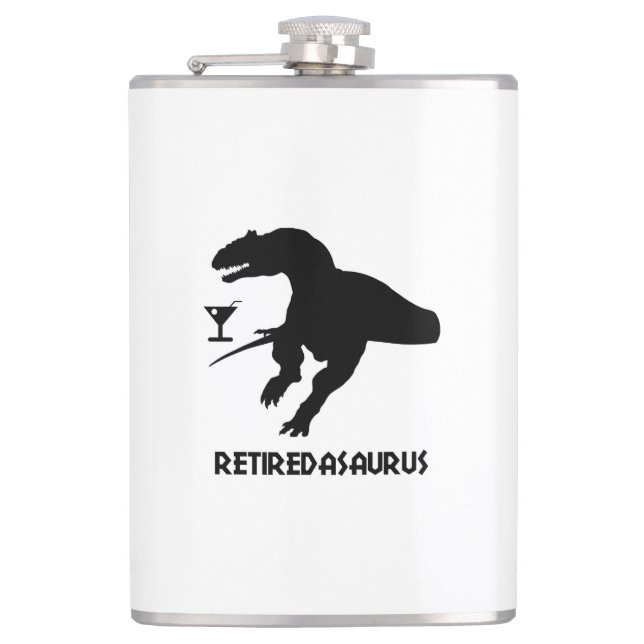 Retiredasaurus Hip Flask (Front)