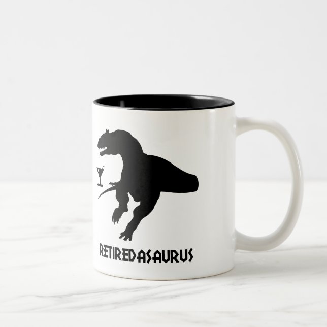 Retiredasaurus Two-Tone Coffee Mug (Right)