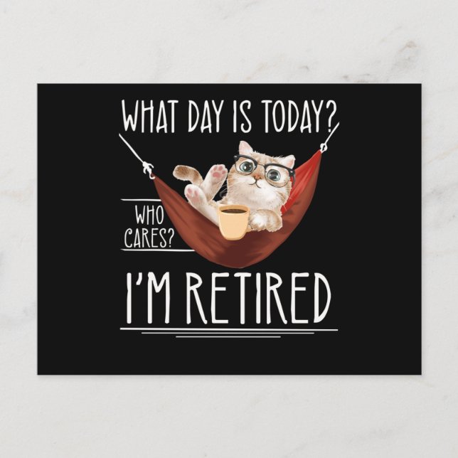 Retiree Cat Lover Retired Funny Retirement Postcard (Front)