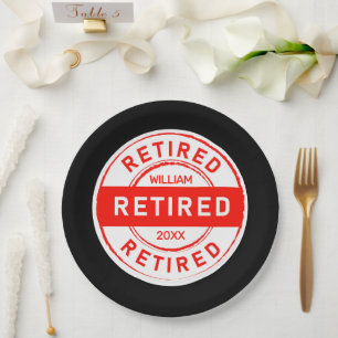 Retiree Fun! Custom Retirement Party Paper Plate