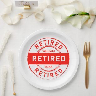 Retiree Fun! Custom Retirement Party Paper Plate