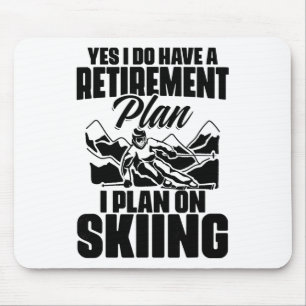 Retiree Funny Retirement Retire Pension Skiing Ret Mouse Pad