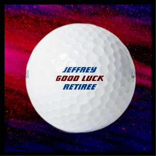 Retiree Name Retirement Gift Blue Burgundy Golf Balls